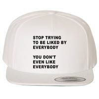 Stop Trying To Be Liked By Everybody You Don’T Even Like Everybody Wool Snapback Cap