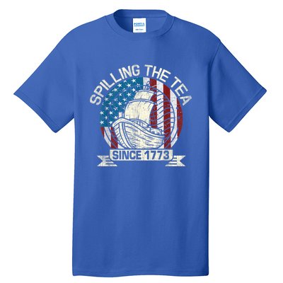 Spilling The Tea Since 1773 Patriotic Tea Party July 4th Tall T-Shirt