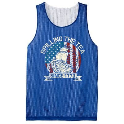 Spilling The Tea Since 1773 Patriotic Tea Party July 4th Mesh Reversible Basketball Jersey Tank