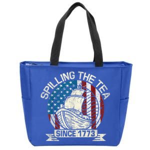 Spilling The Tea Since 1773 Patriotic Tea Party July 4th Zip Tote Bag