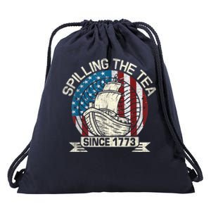 Spilling The Tea Since 1773 Patriotic Tea Party July 4th Drawstring Bag