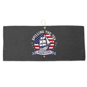 Spilling The Tea Since 1773 History Teacher Large Microfiber Waffle Golf Towel