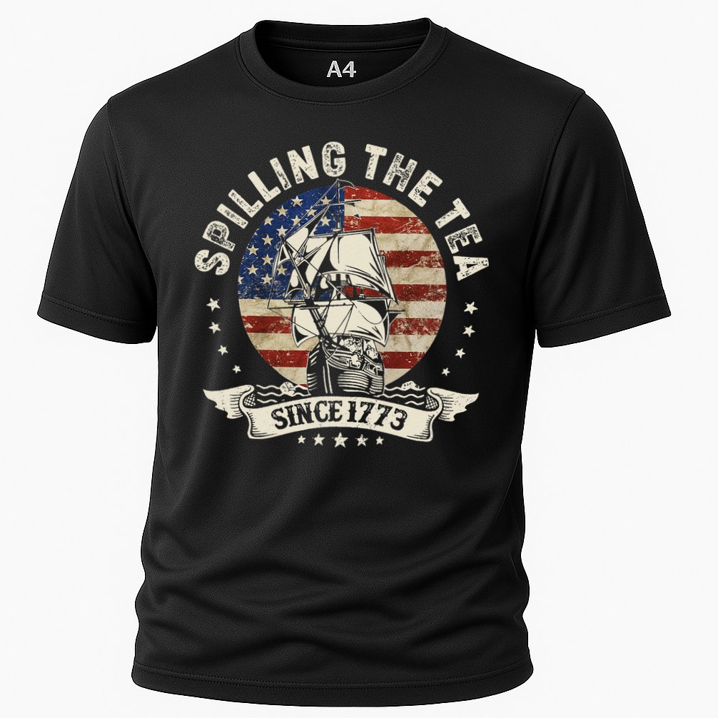 Spilling The Tea 1773 4th Of July Cooling Performance Crew T-Shirt