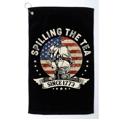 Spilling The Tea 1773 4th Of July Golf Towel