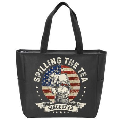 Spilling The Tea 1773 4th Of July Zip Tote Bag