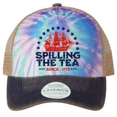 Spilling The Tea Since 1773 Fourth Of July Legacy Tie Dye Trucker Hat