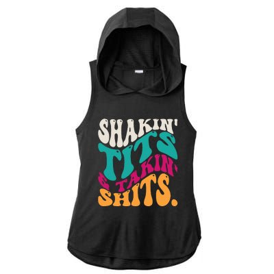 Shakin Tits & Takin Shits Funny Quotes Ladies PosiCharge Tri-Blend Wicking Draft Hoodie Tank