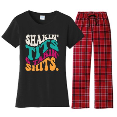 Shakin Tits & Takin Shits Funny Quotes Women's Flannel Pajama Set