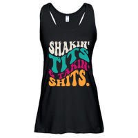 Shakin Tits & Takin Shits Funny Quotes Ladies Essential Flowy Tank