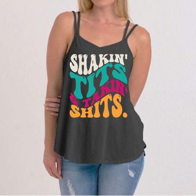 Shakin Tits & Takin Shits Funny Quotes Women's Strappy Tank