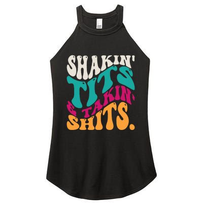 Shakin Tits & Takin Shits Funny Quotes Women's Perfect Tri Rocker Tank