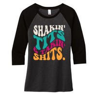 Shakin Tits & Takin Shits Funny Quotes Women's Tri-Blend 3/4-Sleeve Raglan Shirt