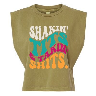 Shakin Tits & Takin Shits Funny Quotes Garment-Dyed Women's Muscle Tee