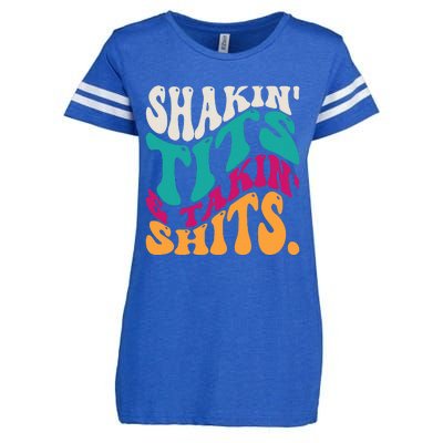 Shakin Tits & Takin Shits Funny Quotes Enza Ladies Jersey Football T-Shirt