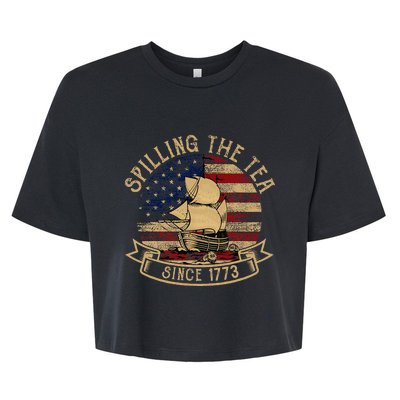 Spilling The Tea Since 1773 American History Teacher Vintage Bella+Canvas Jersey Crop Tee