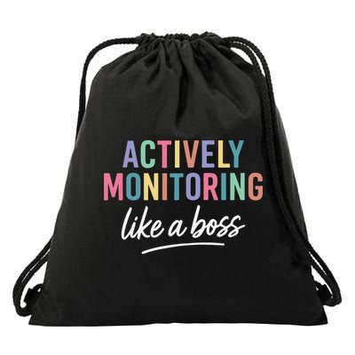 State Testing Teacher Actively Monitoring Like A Boss Drawstring Bag