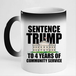 Sentence Trump To 4 Years Of Community Service 11oz Black Color Changing Mug