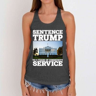 Sentence Trump To 4 Years Of Community Service White House Women's Knotted Racerback Tank