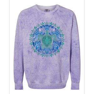 Sea Turtle Tribal Hawaiian Hawaii Turtles Lover Gift Colorblast Crewneck Sweatshirt