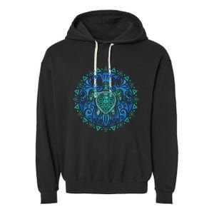 Sea Turtle Tribal Hawaiian Hawaii Turtles Lover Gift Garment-Dyed Fleece Hoodie