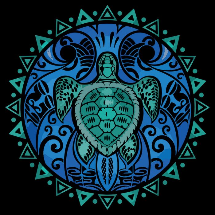 Sea Turtle Tribal Hawaiian Hawaii Turtles Lover Gift Button