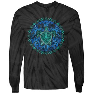 Sea Turtle Tribal Hawaiian Hawaii Turtles Lover Gift Tie-Dye Long Sleeve Shirt