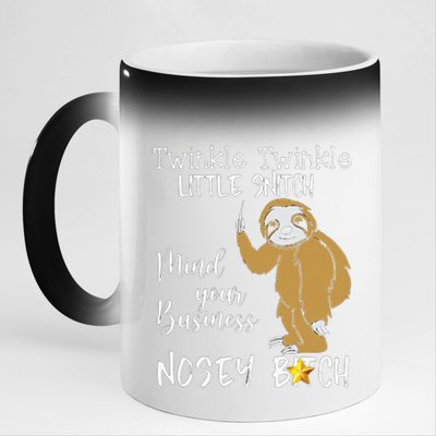 Sloth Twinkle Twinkle Little Snitch 11oz Black Color Changing Mug