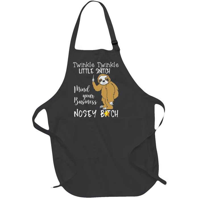 Sloth Twinkle Twinkle Little Snitch Full-Length Apron With Pockets