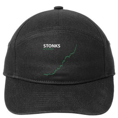 Stonks To The Moon Stock Day Trader Stonks Meme 7-Panel Snapback Hat