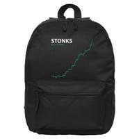 Stonks To The Moon Stock Day Trader Stonks Meme 16 in Basic Backpack