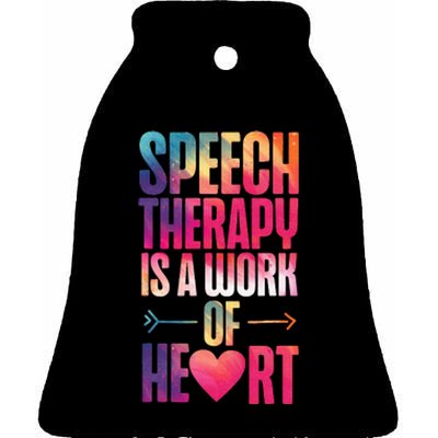 Speech Therapist Therapy Assistant SLP Watercolor Speech Ceramic Bell Ornament