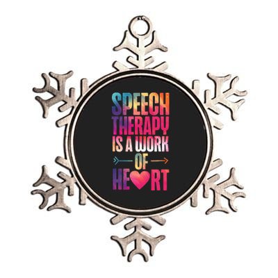 Speech Therapist Therapy Assistant SLP Watercolor Speech Metallic Star Ornament