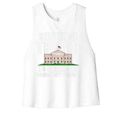 Sentence Trump To 4 Years Of Community Service Women's Racerback Cropped Tank