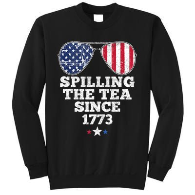 Spilling The Tea Since 1773 Funny 4th Of July American Flag Sweatshirt