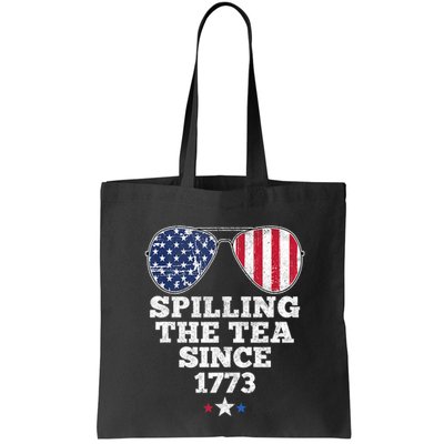 Spilling The Tea Since 1773 Funny 4th Of July American Flag Bag