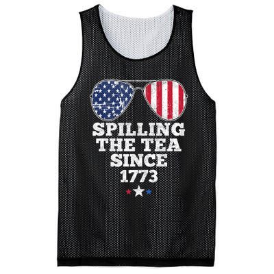 Spilling The Tea Since 1773 Funny 4th Of July American Flag Mesh Reversible Basketball Jersey Tank