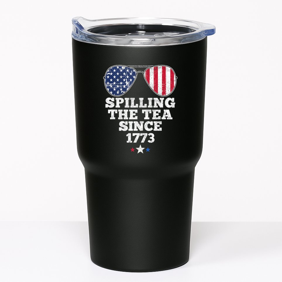 Spilling The Tea Since 1773 Funny 4th Of July American Flag Tumbler