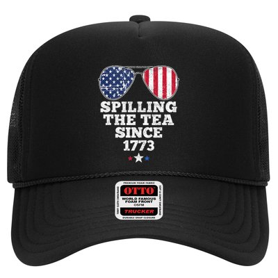 Spilling The Tea Since 1773 Funny 4th Of July American Flag Trucker Hat