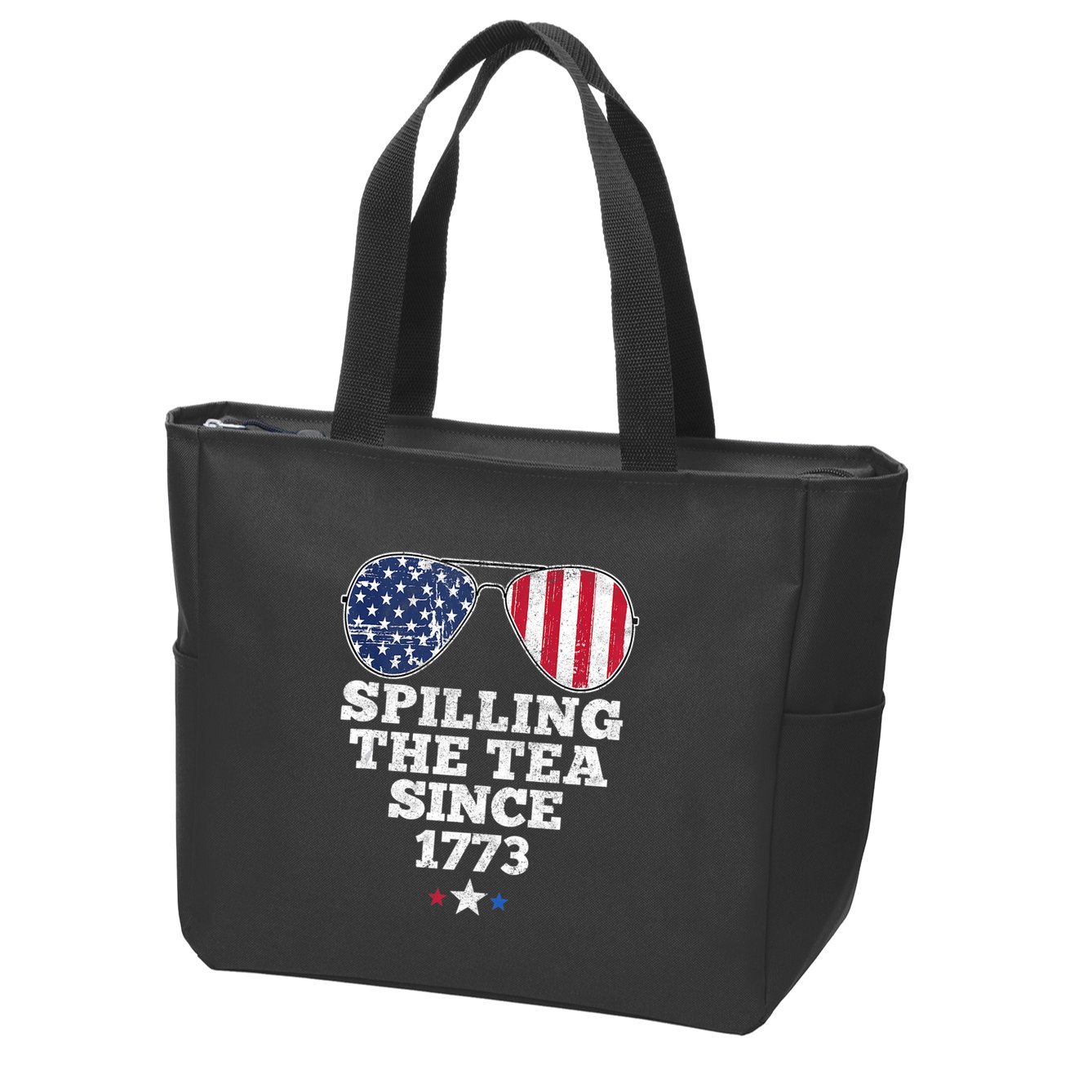 Spilling The Tea Since 1773 Funny 4th Of July American Flag Zip Tote Bag