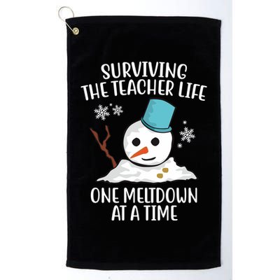 Surviving The Teacher Life One Meltdown At A Time Funny Holiday Golf Towel