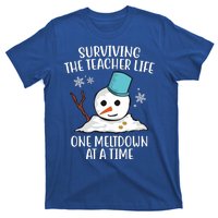 Surviving The Teacher Life One Meltdown At A Time Funny Holiday T-Shirt