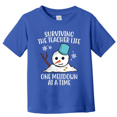 Surviving The Teacher Life One Meltdown At A Time Funny Holiday Toddler T-Shirt
