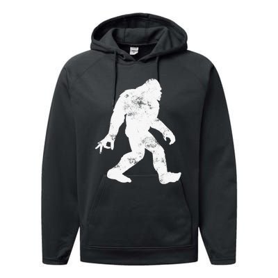 Squatching Through The Snow - Bigfoot Christmas Sasquatch Performance Fleece Hoodie