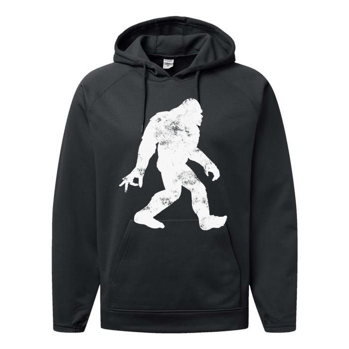 Squatching Through The Snow - Bigfoot Christmas Sasquatch Performance Fleece Hoodie