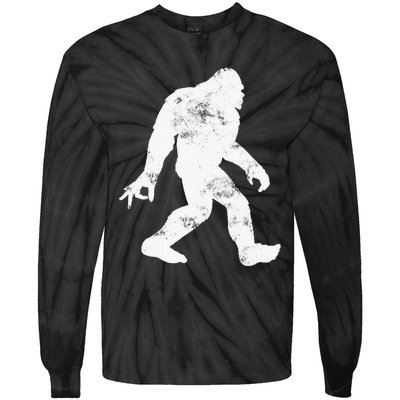 Squatching Through The Snow - Bigfoot Christmas Sasquatch Tie-Dye Long Sleeve Shirt