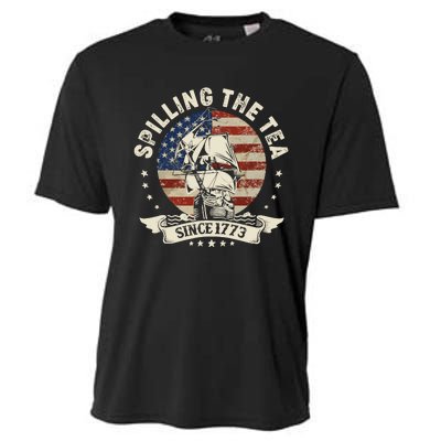 Spilling The Tea Since 1773 Patriotic 4th Of July Cooling Performance Crew T-Shirt