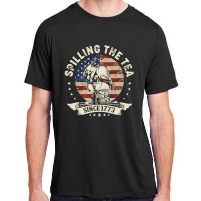 Spilling The Tea Since 1773 Patriotic 4th Of July Adult ChromaSoft Performance T-Shirt