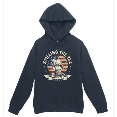 Spilling The Tea Since 1773 Patriotic 4th Of July Urban Pullover Hoodie