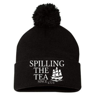 Spilling The Tea Since 1773 Pom Pom 12in Knit Beanie