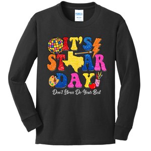 Staar Testing Test Day DonT Stress Do Your Best Teacher Kids Long Sleeve Shirt